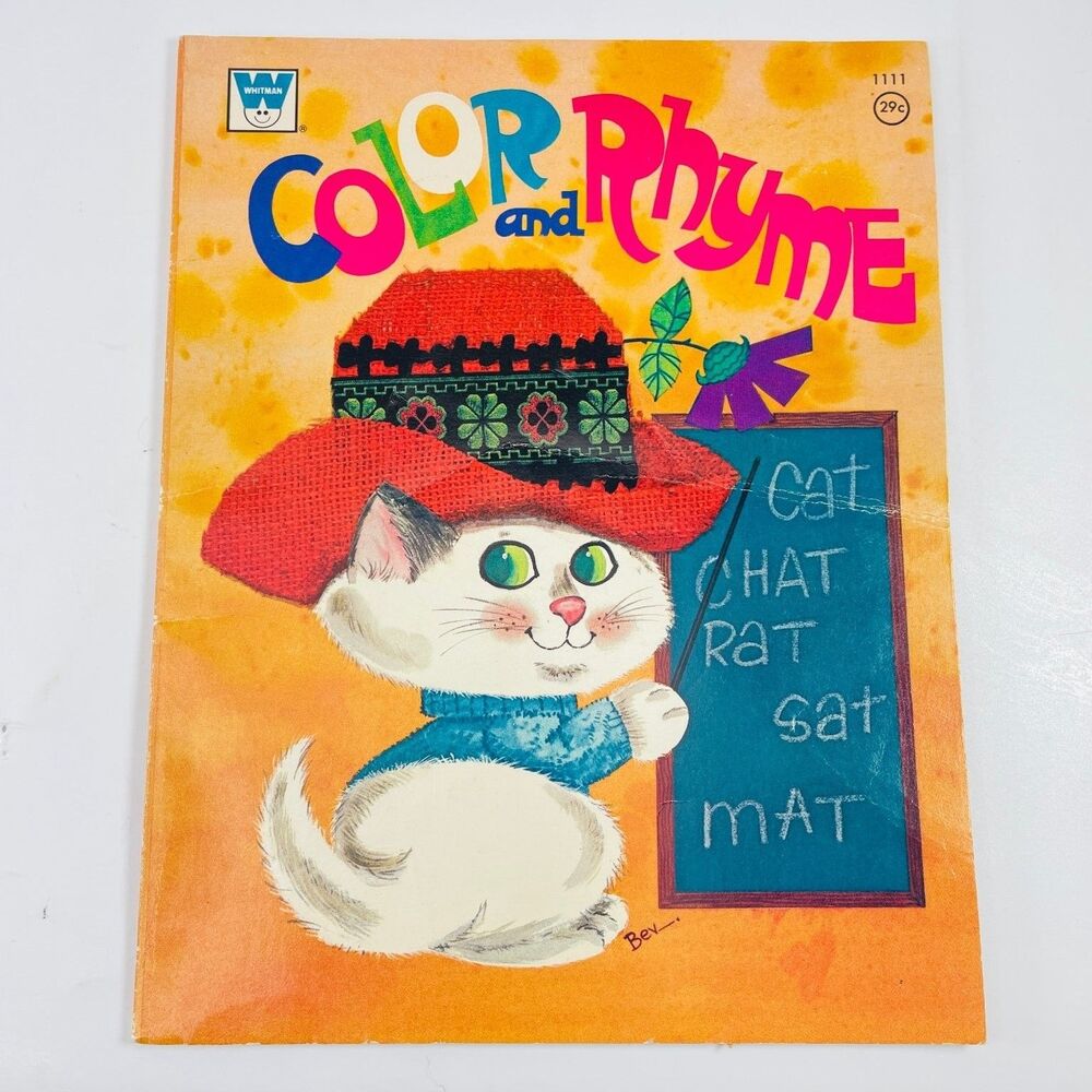 Color and Rhyme Whitman 1972 Vintage Children's Book Illustrated 1111